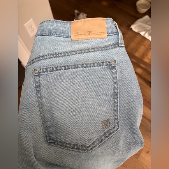 Seven7 Women's Stretch High Waist 90's Straight Jean Size 6 Light Wash - Picture 6 of 7
